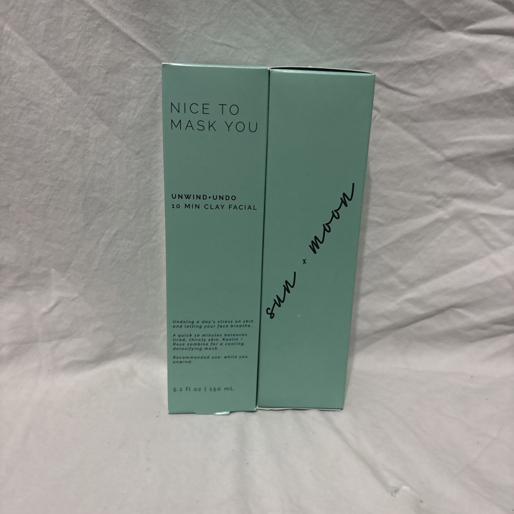 2 Sun + Moon Nice To Mask You Unwind +Undo 10 Min Clay Facial 5.1 Fl Oz New